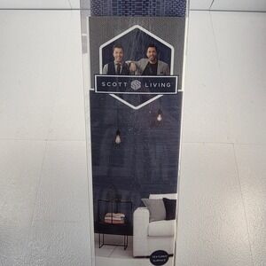 Scott Living NUWALLPAPER Seagrass Indigo Textured Peel Stick Removable Wallpaper